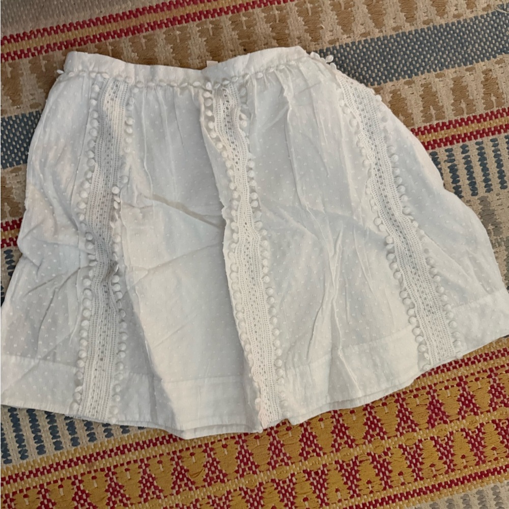 J. Crew Ivory Lace Skirt